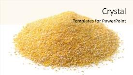  Presentation with corn - Beautiful PPT theme featuring pile of corn grits isolated backdrop and a blonde colored foreground