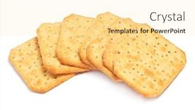  Presentation with pile - Presentation theme with pile-of-crackers background and a blonde colored foreground