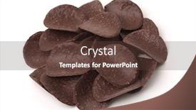  Presentation with bar pieces dark chocolate - Colorful slide deck enhanced with pile-of-cripsy-dark-chocolate backdrop and a tawny brown colored foreground