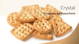  Presentation with pile - Beautiful presentation theme featuring pile-of-crispy-crackers-isolated backdrop and a blonde colored foreground
