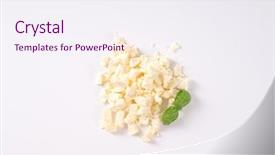  Presentation with feta cheese - Cool new slide deck with pile of crumbled feta cheese backdrop and a sky blue colored foreground