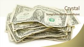  Presentation with 20 dollar bill - Cool new presentation theme with pile of crumpled dollar bills backdrop and a cream colored foreground