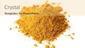  Presentation with curry powder - PPT theme featuring pile-of-curry-powder-isolated background and a yellow colored foreground