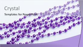  Presentation with spheres - Presentation theme consisting of pile of decorational violet bead spheres over the white background background and a sky blue colored foreground