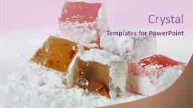  Presentation with powdered - Amazing slides having pile of delicious turkish delight with lots of powdered sugar backdrop and a lemonade colored foreground