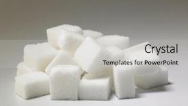  Presentation with sugar cubes - Audience pleasing PPT theme consisting of pile of delicious white lumps backdrop and a light gray colored foreground