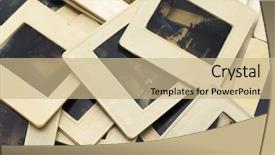  Presentation with memories - PPT layouts with pile-of-diapositives-bunch background and a coral colored foreground