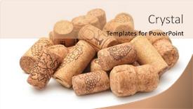  Presentation with wine - Presentation theme featuring pile-of-different-natural-wine background and a  colored foreground