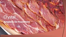  Presentation with chorizo - PPT layouts having pile of different spanish embutido background and a  colored foreground
