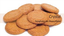  Presentation with pile - Audience pleasing PPT layouts consisting of pile of digestive biscuits backdrop and a gold colored foreground