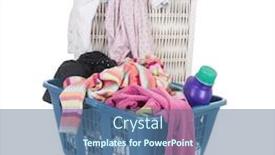  Presentation with laundry - Beautiful presentation theme featuring pile-of-dirty-laundry-children backdrop and a ocean colored foreground