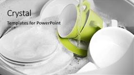  Presentation with filipino dishes - Slide deck consisting of pile of dishes in sink background and a light gray colored foreground