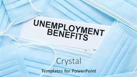  Presentation with face masks - Slide deck having pile-of-disposable-medical-face background and a sky blue colored foreground