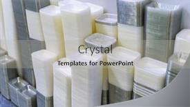  Presentation with plastic containers - PPT layouts consisting of pile-of-disposable-plastic-containers and a light gray colored foreground