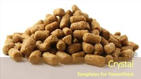  Presentation with dog food - PPT layouts with pile of dog food isolated on white background and a red colored foreground