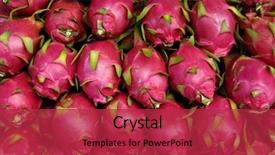 Presentation with dragon fruit - Presentation theme enhanced with pile of dragon fruit background background and a red colored foreground