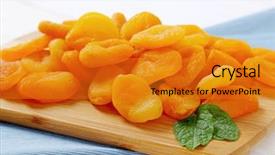  Presentation with cutting board - Audience pleasing slides consisting of pile of dried apricots backdrop and a gold colored foreground