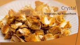  Presentation with meat - PPT theme consisting of pile-of-dried-conch-meat background and a  colored foreground