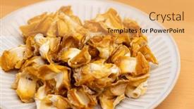  Presentation with meat - Slides having pile-of-dried-conch-meat background and a  colored foreground