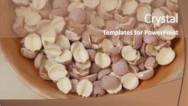  Presentation with seed - PPT theme with pile of dried lotus seed background and a coral colored foreground