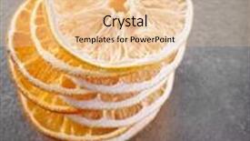  Presentation with vanilla - PPT theme consisting of pile of dried orange with vanilla beans on metal background background and a lemonade colored foreground