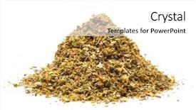  Presentation with oregano - Audience pleasing PPT theme consisting of pile of dried oregano leaves backdrop and a white colored foreground