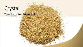  Presentation with oregano - Audience pleasing slide deck consisting of pile of dried oregano leaves on a white background backdrop and a lemonade colored foreground