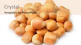  Presentation with white cheese - Theme with pile-of-dried-smoked-cheese background and a yellow colored foreground