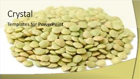  Presentation with lentils - Presentation theme having pile of dry green lentils background and a blonde colored foreground