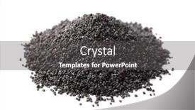  Presentation with poppy - Slide deck enhanced with pile-of-dry-poppy-seeds background and a dark gray colored foreground