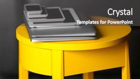  Presentation with electronic communication - Slide set featuring pile of electronic gadgets on the table communication and technology concept background and a dark gray colored foreground