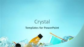  Presentation with plastic waste - Colorful presentation design enhanced with pile-of-empty-plastic-waste backdrop and a arctic colored foreground