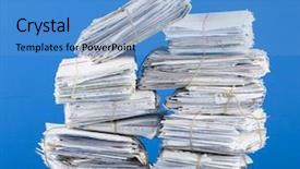  Presentation with bills - Beautiful slide set featuring pile of envelopes letters bills backdrop and a teal colored foreground