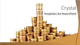  Presentation with euro - Slide deck having pile-of-euro-coin background and a white colored foreground