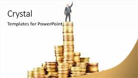  Presentation with euro - Presentation theme featuring pile of euro coin background and a white colored foreground