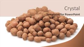  Presentation with clay - PPT layouts consisting of pile-of-expanded-lightweight-clay background and a coral colored foreground