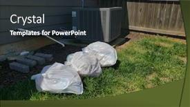  Presentation with pile - Slides having pile-of-filty-trash-bags background and a wine colored foreground