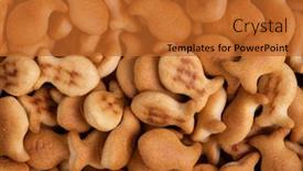  Presentation with cookies - Colorful presentation design enhanced with pile-of-fish-shaped-cookies backdrop and a red colored foreground