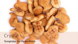  Presentation with cookies - PPT layouts with pile-of-fish-shaped-cookies background and a yellow colored foreground