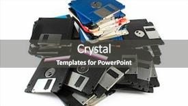  Presentation with medical pill medicine white blue - Beautiful presentation design featuring pile of floppy discs isolated backdrop and a dark gray colored foreground