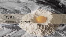  Presentation with sports table tennis two ping - Colorful PPT theme enhanced with pile of flour and egg backdrop and a coral colored foreground