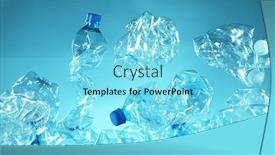  Presentation with plastic pollution - PPT theme enhanced with pile-of-flying-empty-plastic background and a arctic colored foreground