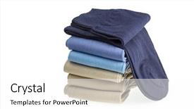  Presentation with pile - PPT layouts enhanced with pile of folded socks background and a white colored foreground