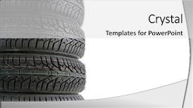  Presentation with tyre elevator motor car - Audience pleasing PPT theme consisting of pile of four winter car backdrop and a white colored foreground