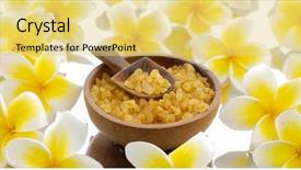  Presentation with salt - Presentation consisting of pile of frangipani with salt background and a yellow colored foreground