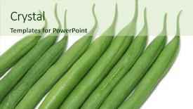  Presentation with french beans - Audience pleasing slide deck consisting of pile of french beans isolated backdrop and a soft green colored foreground