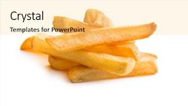  Presentation with french fries - PPT layouts consisting of pile of french fries background and a blonde colored foreground