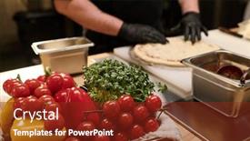  Presentation with cooking chef - PPT layouts consisting of pile-of-fresh-and-ripe background and a  colored foreground