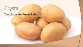  Presentation with pile of fresh cassava - Amazing slide deck having pile-of-fresh-new-potatoes backdrop and a blonde colored foreground