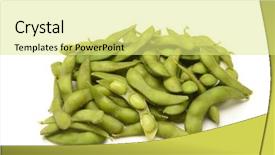  Presentation with soybeans - Presentation design having pile of fresh soybeans background and a blonde colored foreground